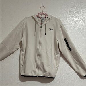 Reebok Men's Off-White Hooded Performance Jacket